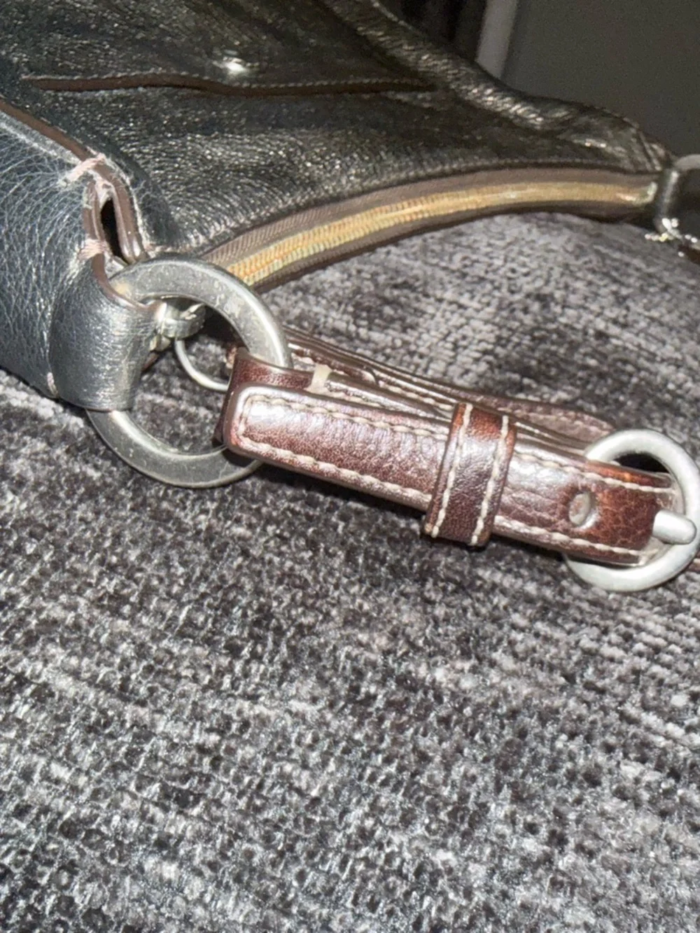 Y2K Coach Chelsea Metallic Silver Leather Shoulder Bag Mini Baguette 2007